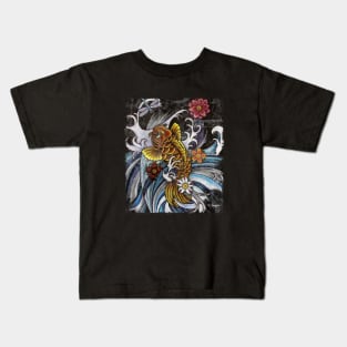 Koi & Dragonfly Playing Kids T-Shirt